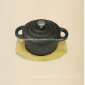 Preseasoned Cast Iron Mini Serving Skillet with Wooden Base Oil Finished